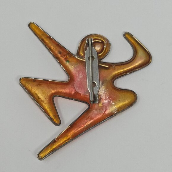 Abstract Resin Dancer Brooch – Modernist Art Pin in Yossi Steinberg Style - Picture 3 of 6